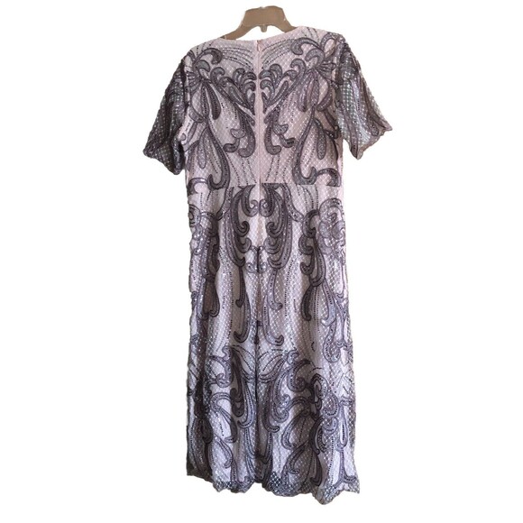 Kunling Sequin Lined Short Sleeve Rose Mauve Dress Size 16 NWT - Picture 2 of 12
